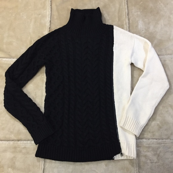 Sachin + Babi Sweaters - Sachin + Babi Chunky Knit Black Cream Soft Sweater
